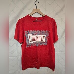 Vintage 70s 80s Chronicle Newspaper Logo Single Stitch Tee